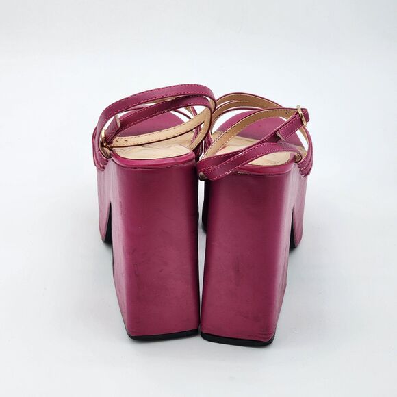 Lemon Drop by Privileged Fuchsia Tornado Platform Sandals Size 7.5 - Picture 6 of 16